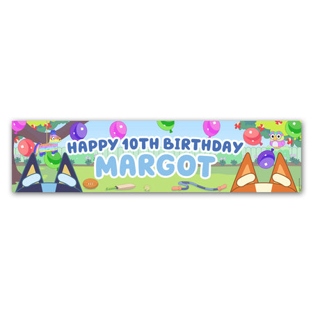 Blue Dog Personalised Banner Decoration - 1.2m