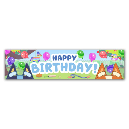 Blue Dog 'Happy Birthday' Wall Banner Party Decoration - 1.2m