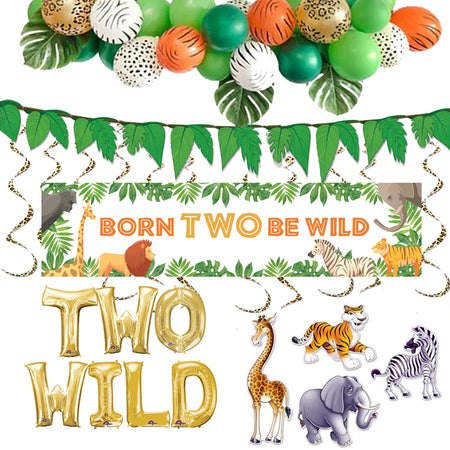 Born TWO Be Wild Jungle Decoration Pack