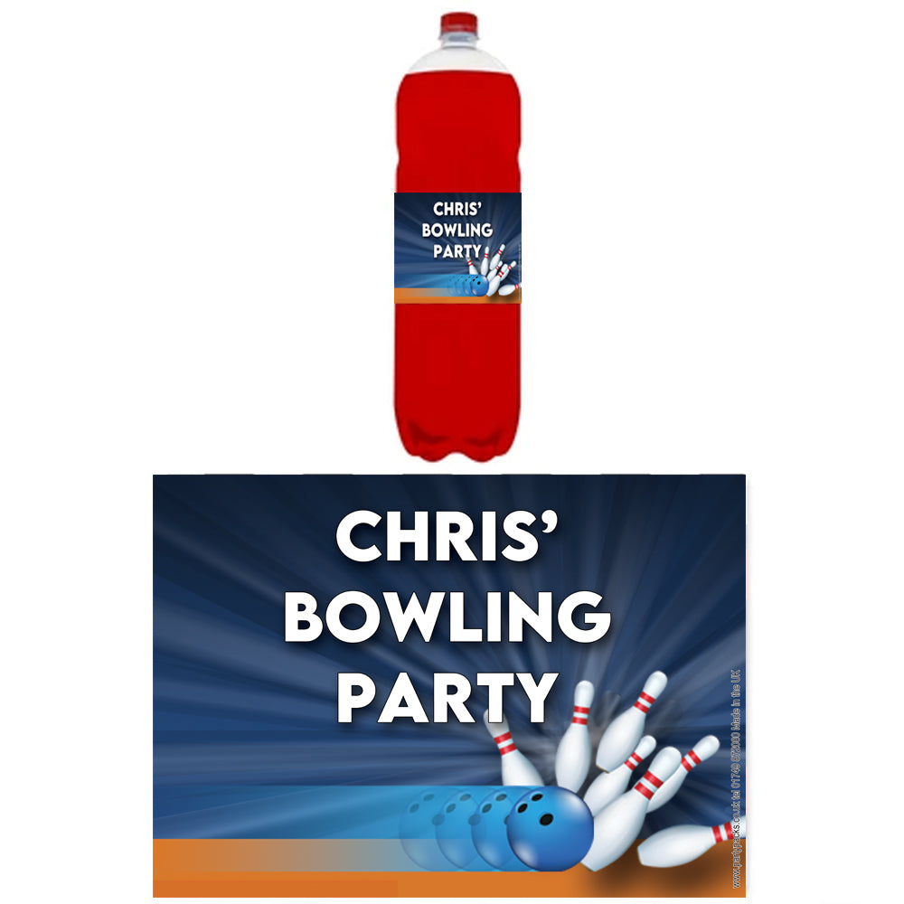 Personalised Bottle Labels - Bowling - Pack of 4