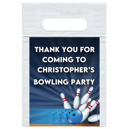 Personalised Bowling Card Insert With Sealed Party Bag - Pack of 8