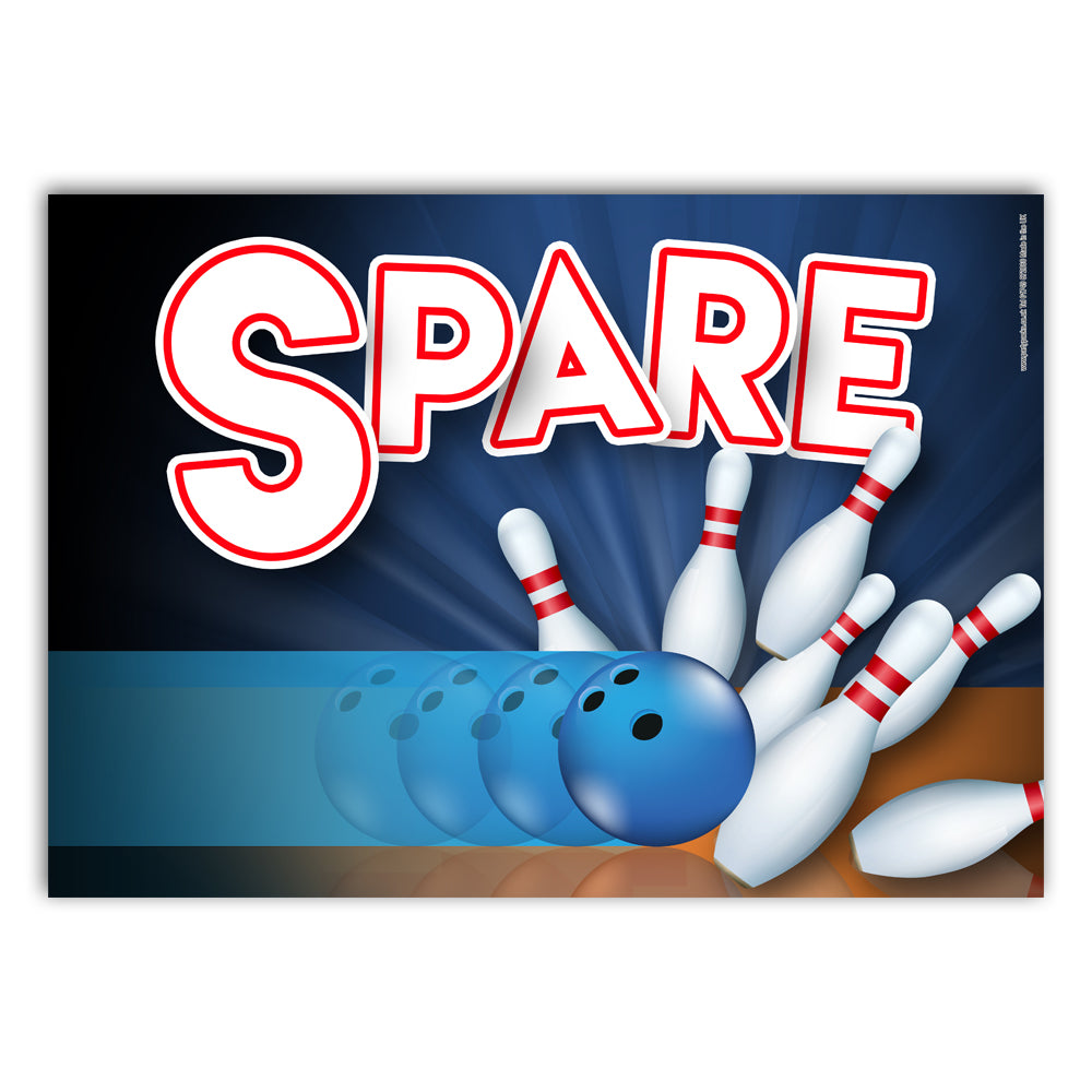 Ten-Pin Bowling 'Spare' Poster Decoration - A3