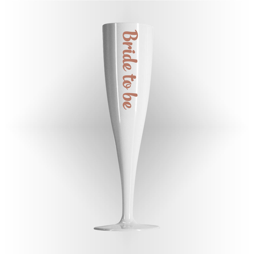 Bride To Be Champagne Glass White Biodegradable  - 175ml - Each