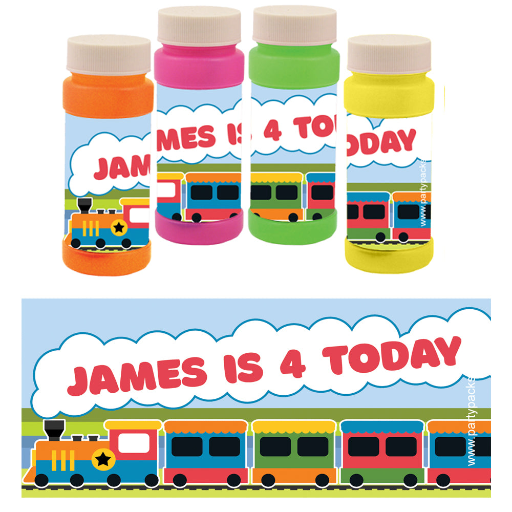 Personalised Train Bubbles - Pack of 8