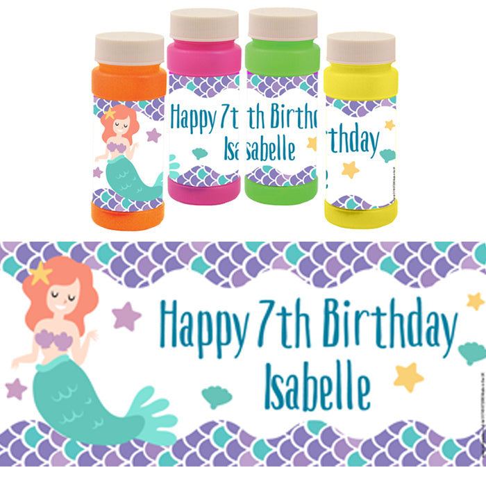 Personalised Bubbles - Mermaid - Pack of 8