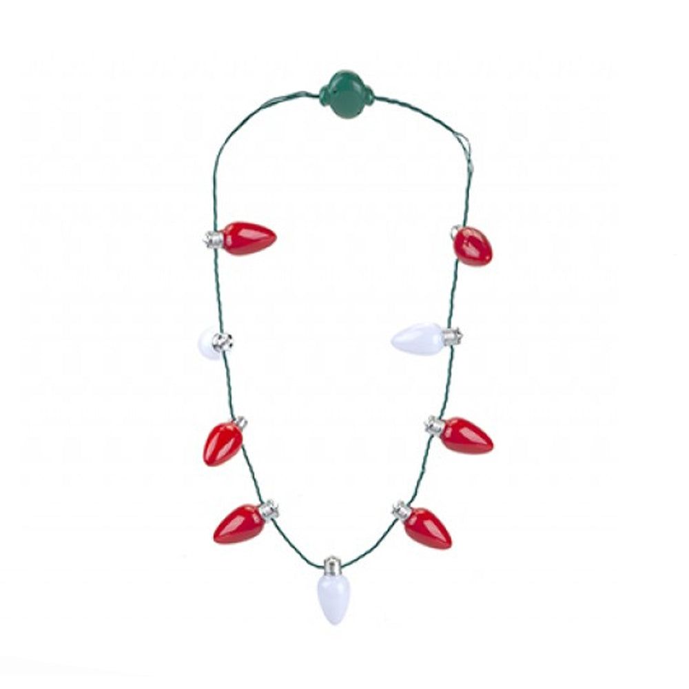 Red and White Bulb Necklace