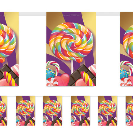 Wonka Chocolate Factory Paper Flag Bunting - 2.4m