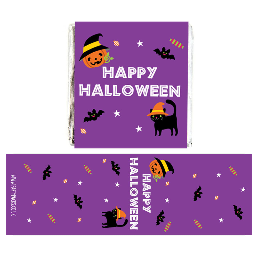 Square Chocolates - Cat & Pumpkin Halloween - Pack of 16