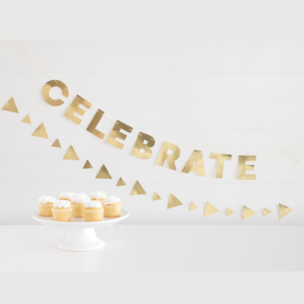 Gold 'Celebrate' Banner Set