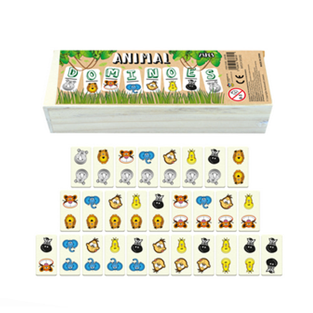 Children's Animal Dominoes in Wooden Box - 28 pieces