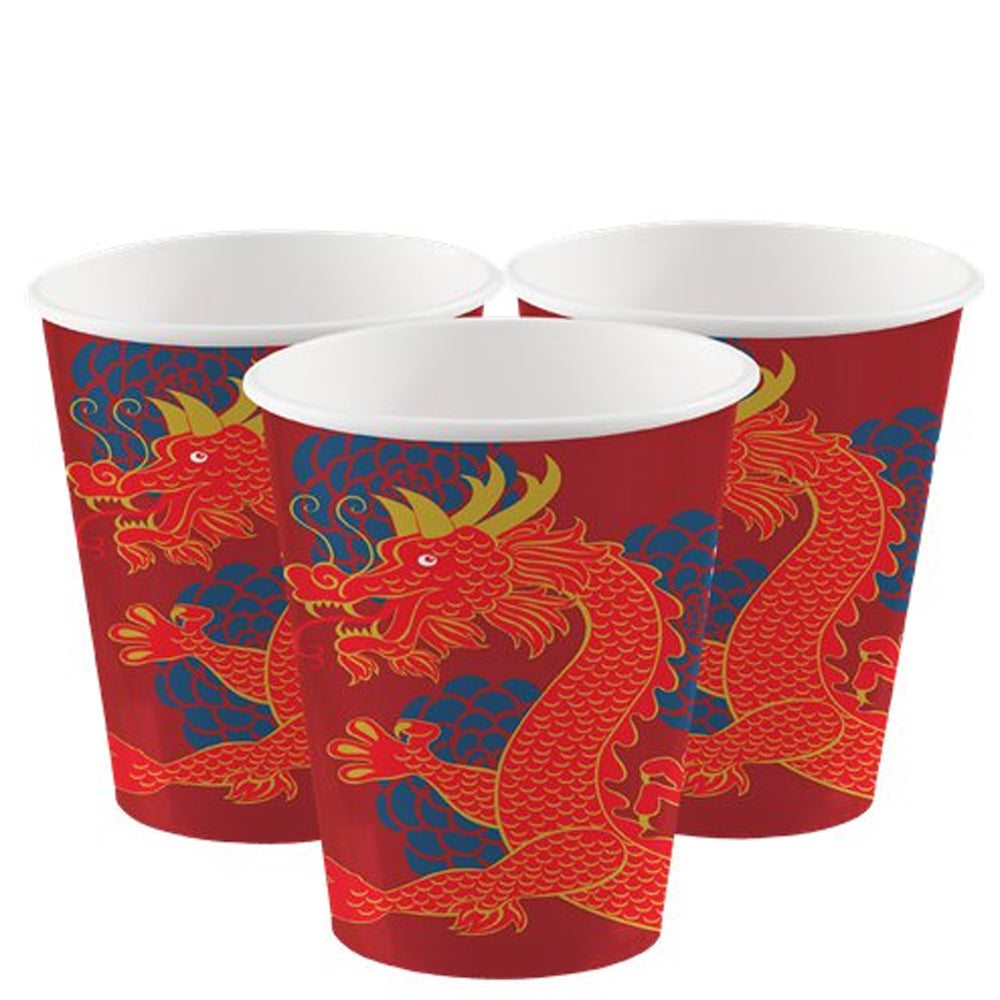Chinese New Year Paper Cups - 266ml - Pack of 8