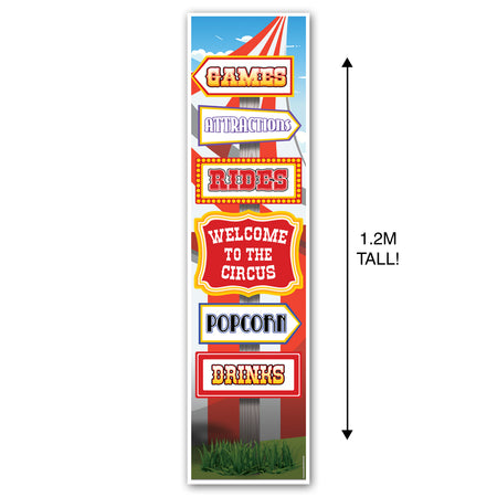 Welcome to the Circus Signpost Portrait Wall & Door Banner Decoration - 1.2m