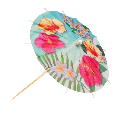 Tropical Paradise Cocktail Umbrellas - Pack of 6 -18 cm