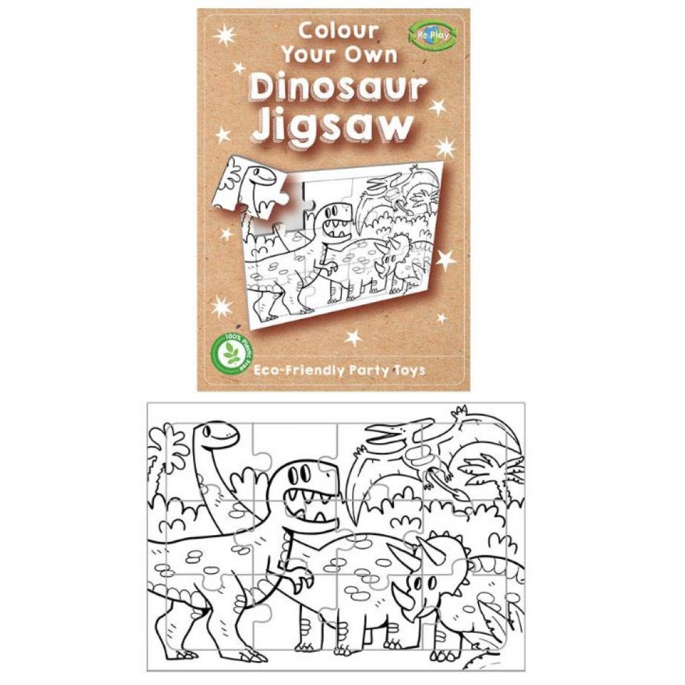 Colour In Your Own Dinosaur Jigsaw Puzzle - 14cm x 10cm - Each