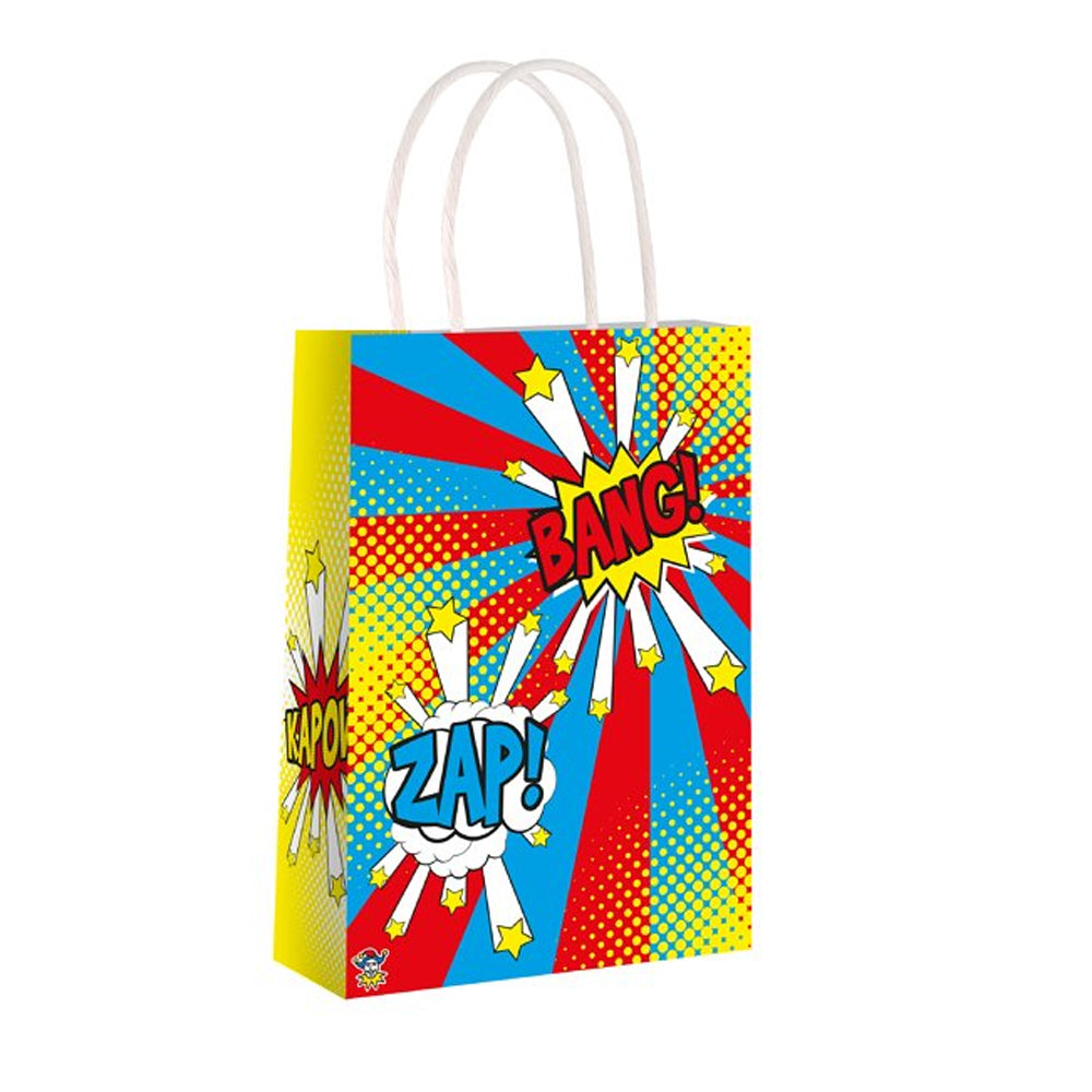 Comic Paper Party Bag With Handles - 21cm - Each