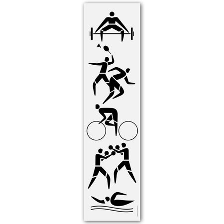 Sports Althlete Silhouettes Portrait Banner Decoration - 1.2m