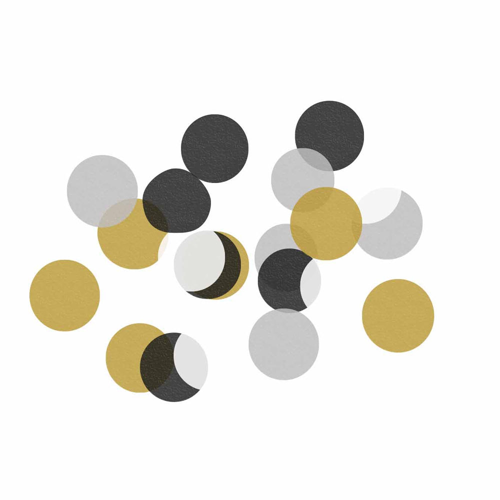 Black, White, Silver and Gold Paper Confetti - 10g