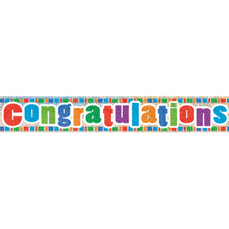 Congratulations Holographic Foil Banner - 3.66cm 12FT