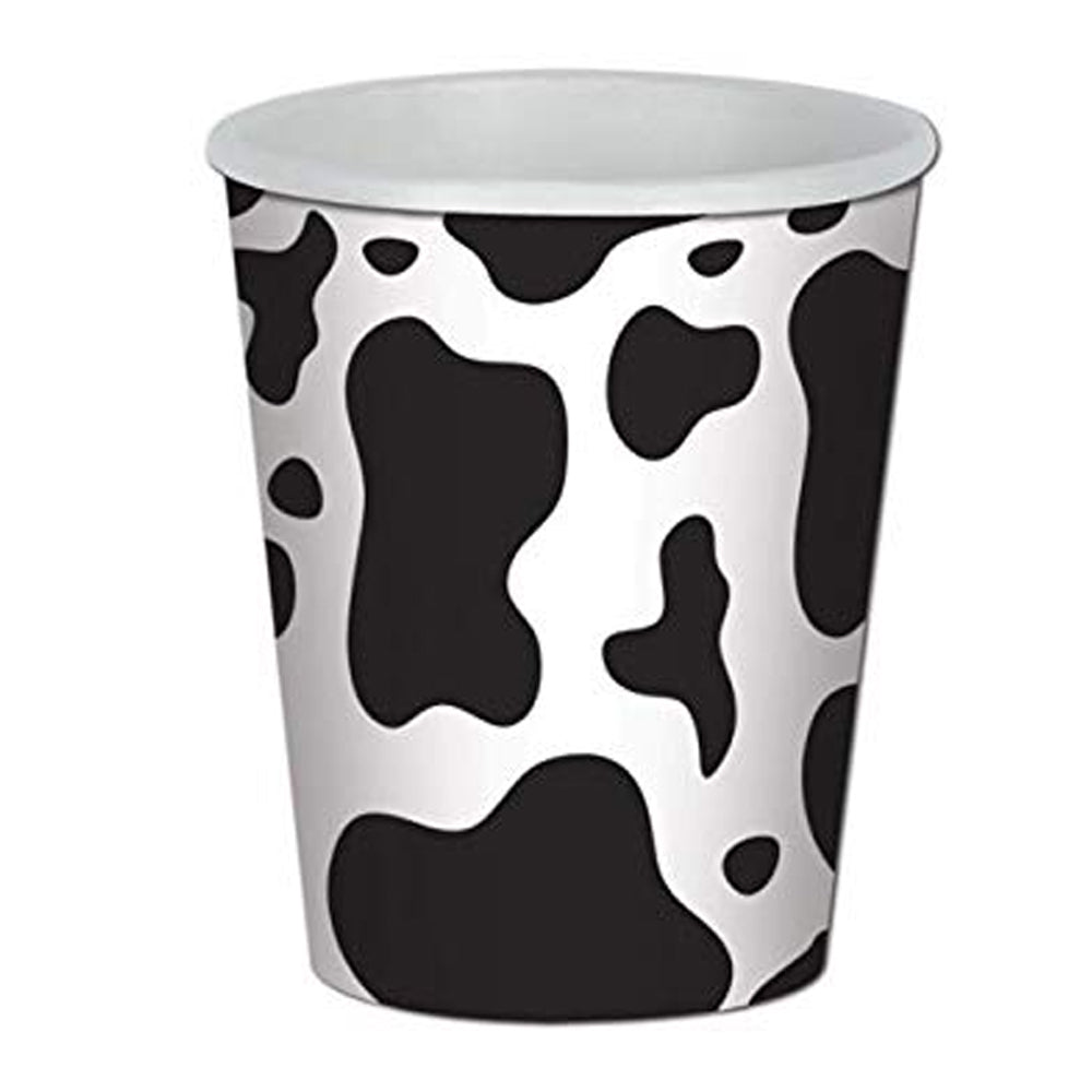 Cow Print Paper Cups - 9oz - Pack of 8