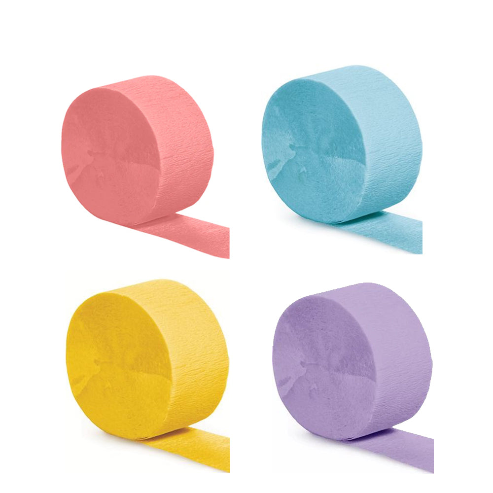 Pastel Colours Crepe Streamer Decoration Pack