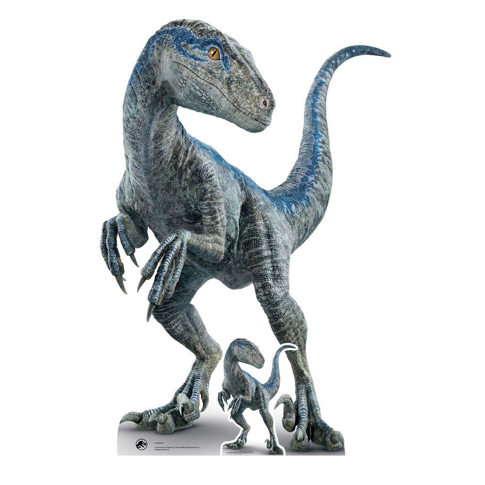 Mother Blue Raptor Jurassic World Dominion Lifesize Cardboard Cutout with Mini Cutout - 135cm x 90cm