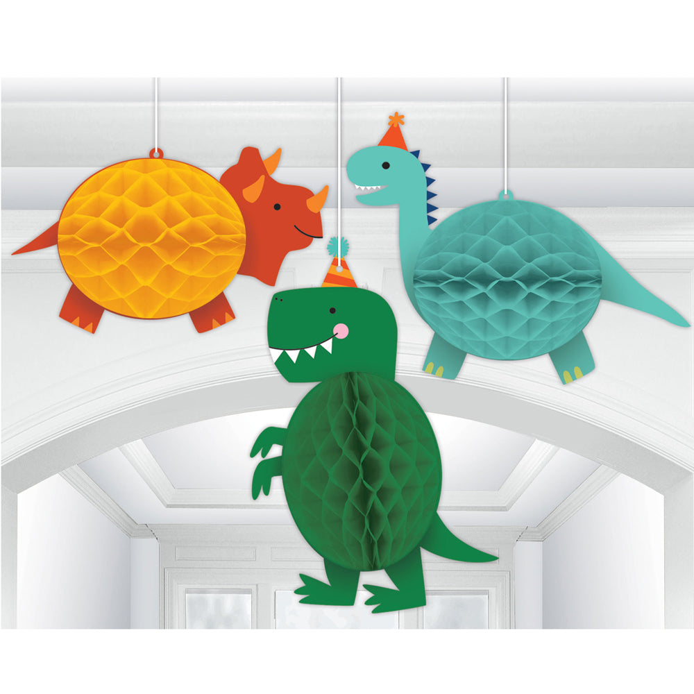 Dino-Mite Party Hanging Decorations - Pack of 3