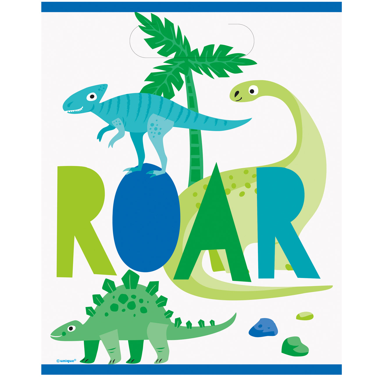Blue and Green Dinosaur Party Bags - Pack of 8