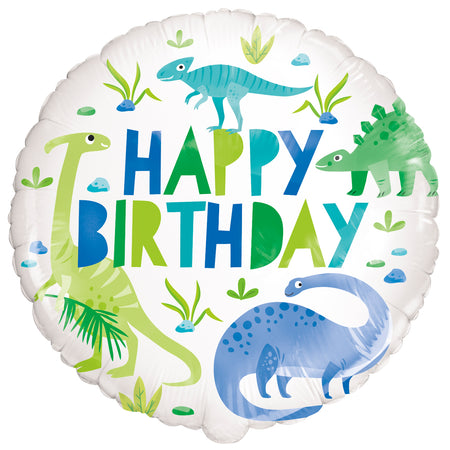 Blue and Green Dinosaur Foil Balloon - 18