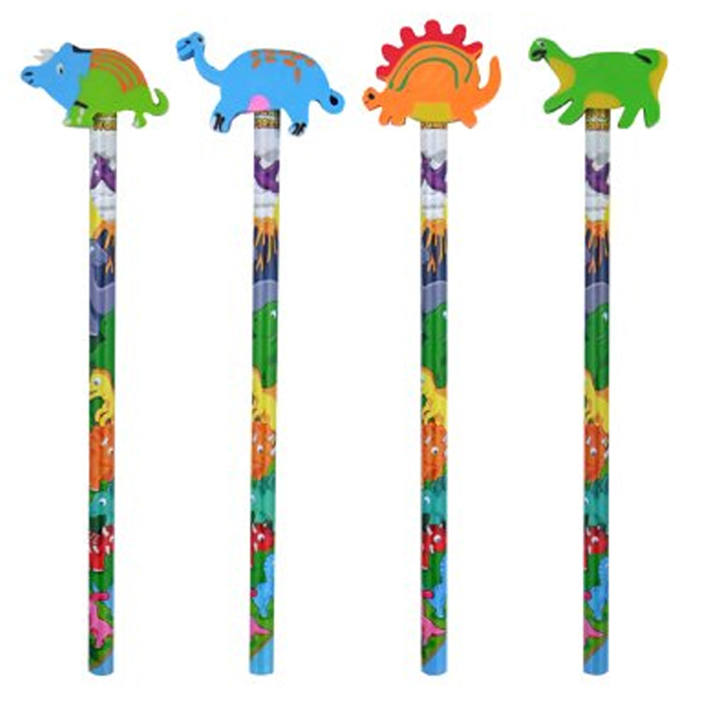 Dinosaur Pencil With Eraser - Assorted Designs - Each