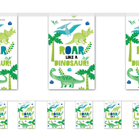 Dinosaur Paper Flag Bunting Decoration - 2.4m