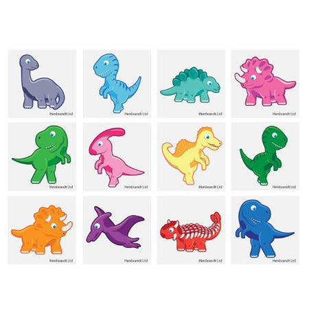 Mini Dinosaur Temporary Tattoos - 4cm - Pack of 12