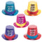 Happy New Year Foil Glitter Top Hat - Assorted - Each