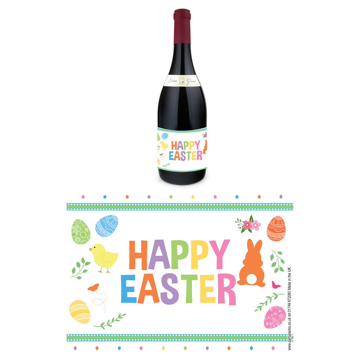 Happy Easter Drinks Bottle Labels - Sheet of 4