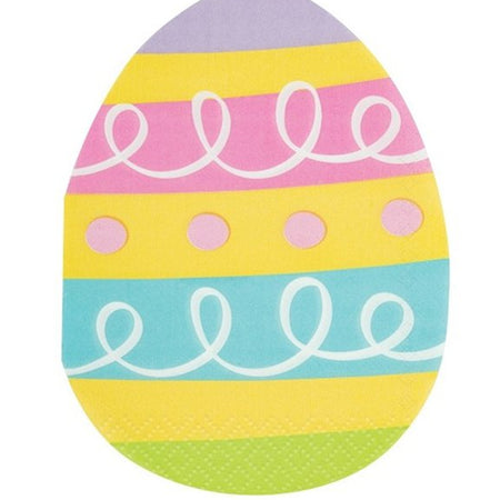 Eggcellent Easter Egg Shaped Napkins - Pack of 16 - 31cm x 24.5cm