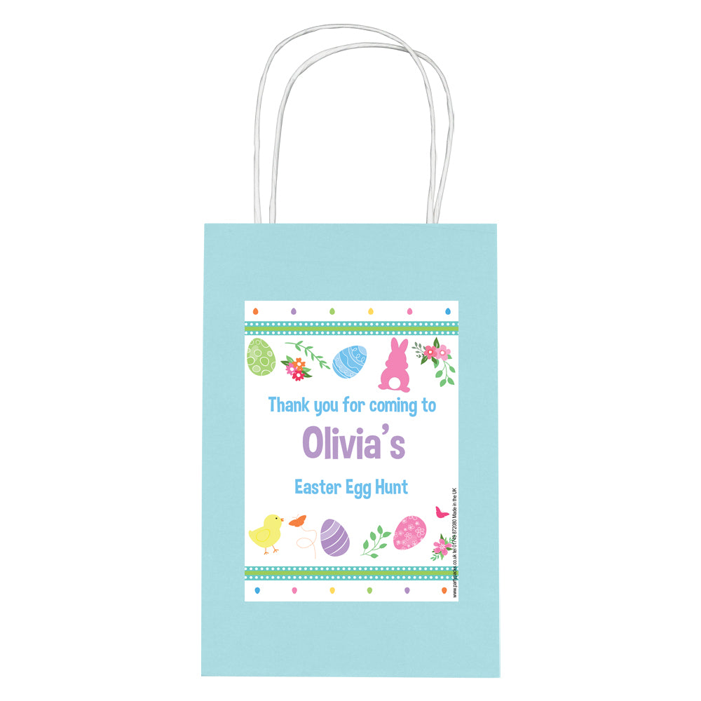 Personalised Happy Easter Paper Party Bags - Pack of 12