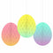 Easter Honeycomb Egg Hanging Decorations - 18cm - Pack of 3