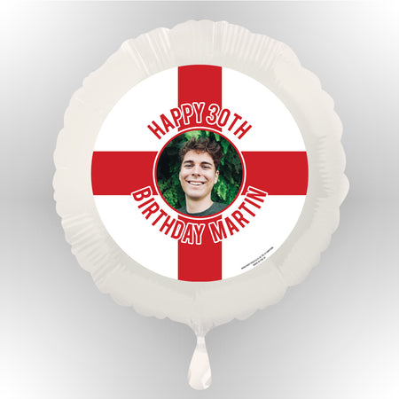 England Flag Personalised Photo Balloon (Not Inflated)