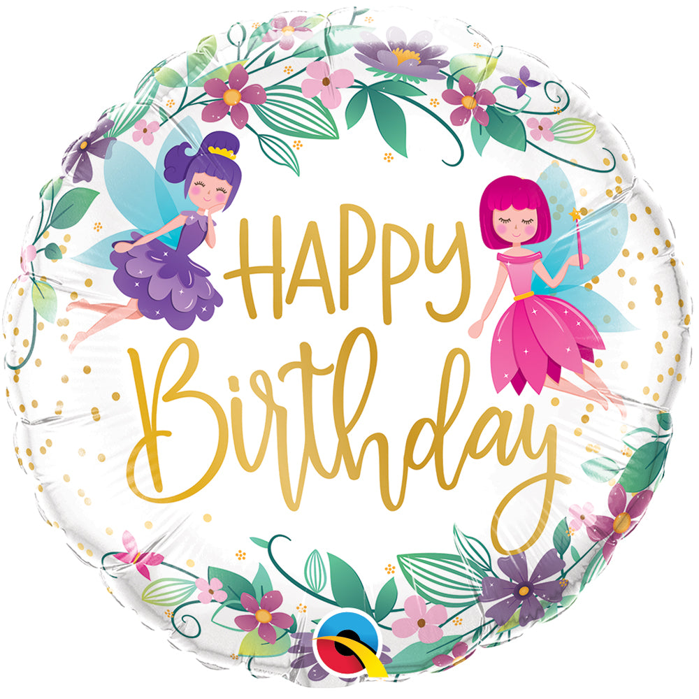 Wild Flower Fairies Birthday Foil Balloon - 18"