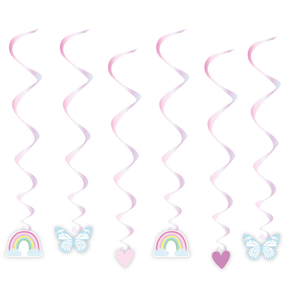 Fairy Princess Swirl Decorations - Pack of 6