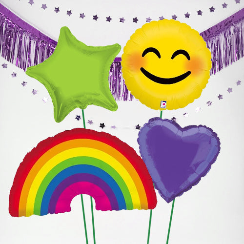 Inflated Rainbow & Smiley Feel Good Balloon Bundle in a Box