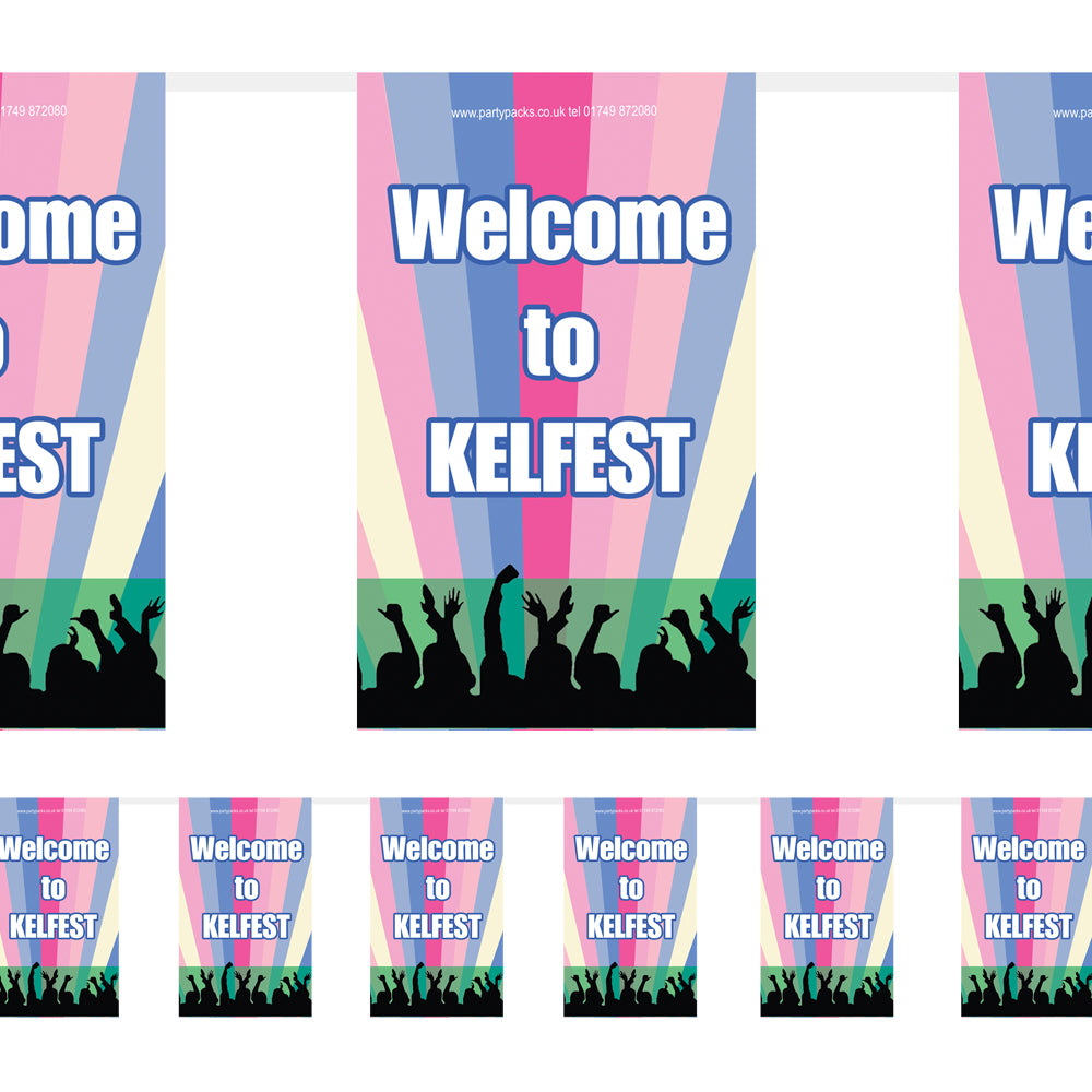 Personalised Festival Bunting - 12 Flags - 3m