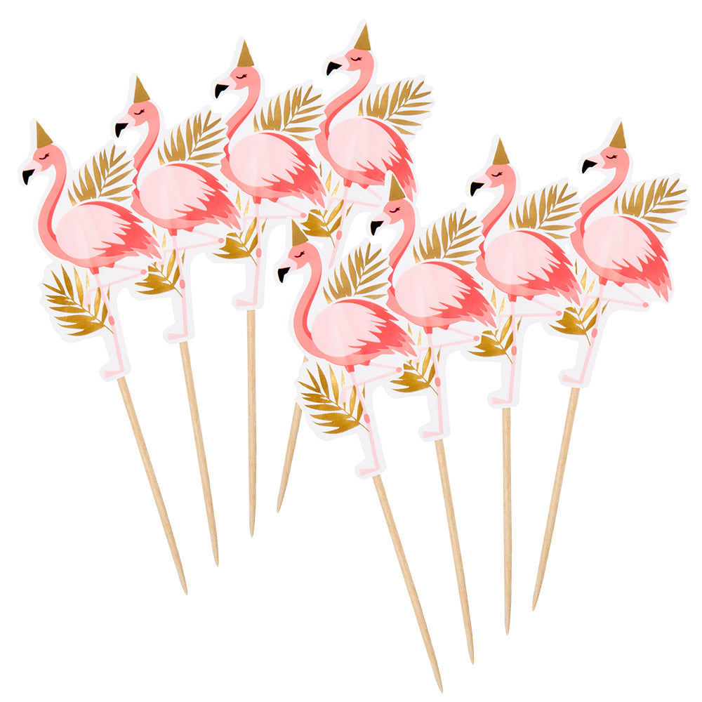 Flamingo Cocktail Sticks Drink Accessories - Pack of 12 - 13cm
