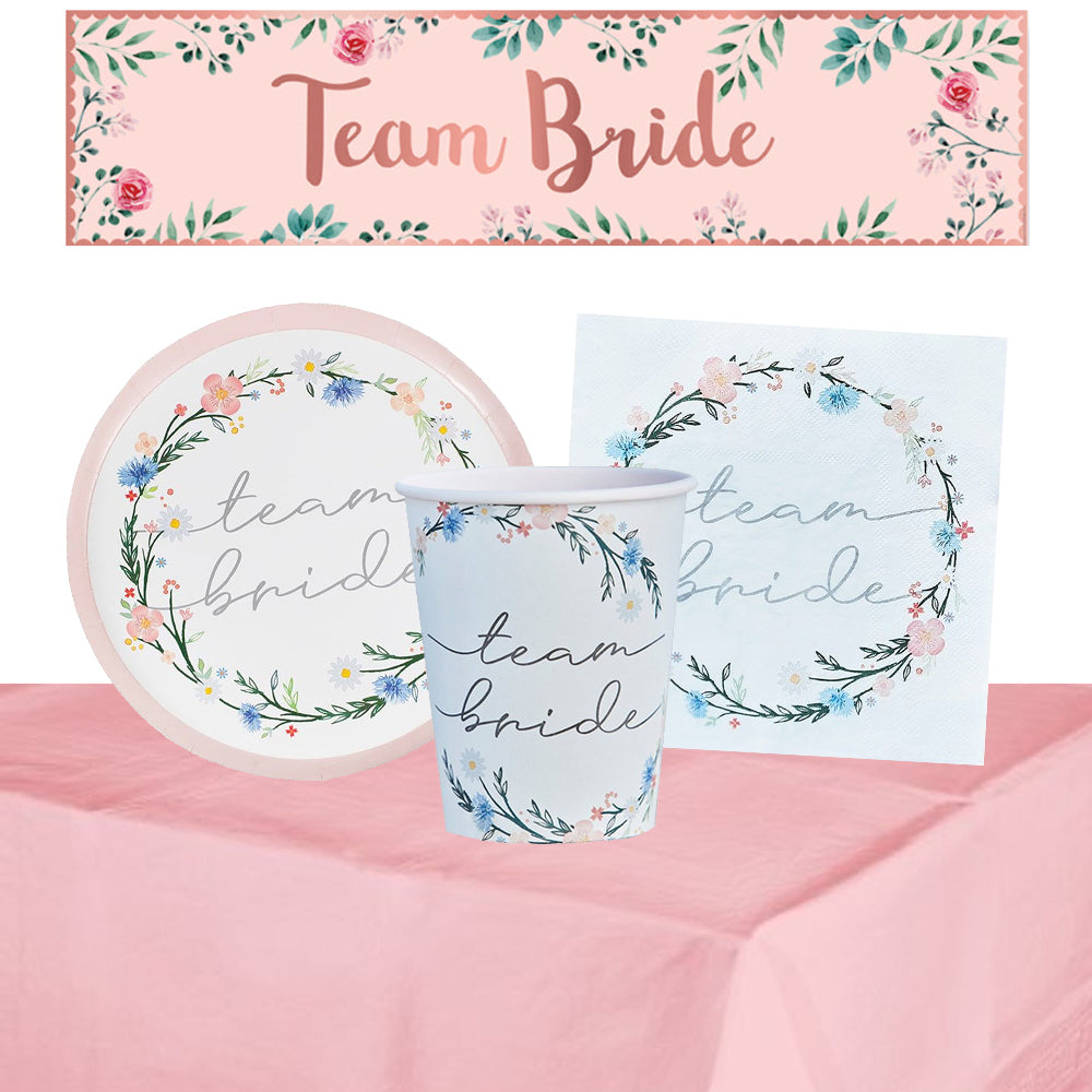 Floral Hen Party Tableware Pack for 8 with FREE Banner!