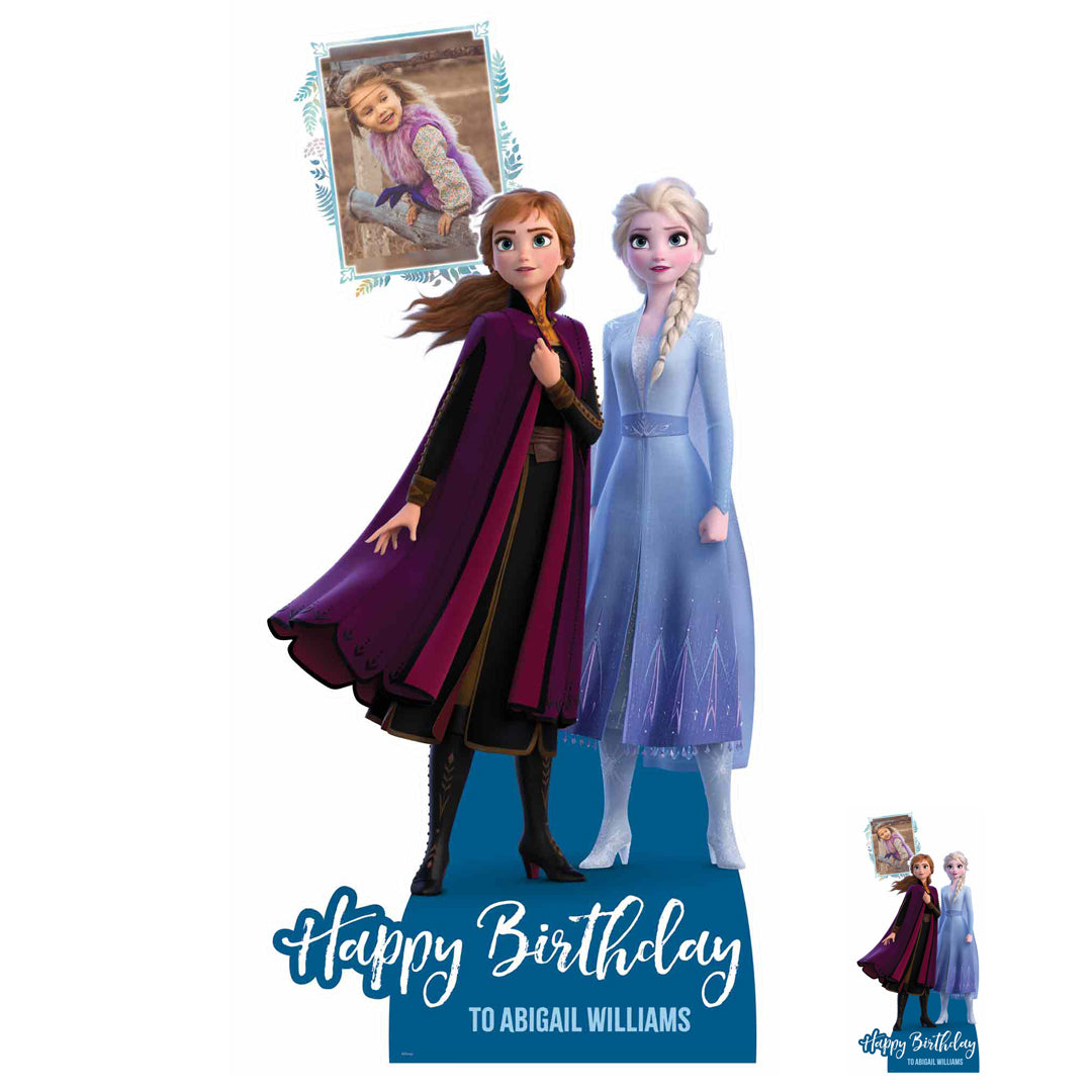 Personalised Disney Frozen Lifesize Cardbard Cutout With Message and Photo - 195cm