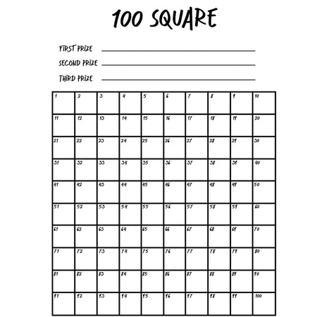 Fundraising 100 Square Grid Poster - A3