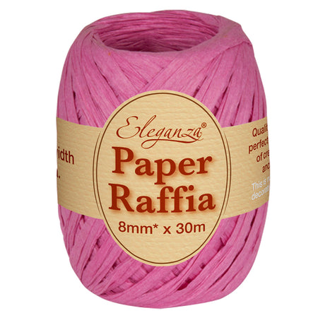 Roll of Fucshia Pink Paper Raffia - 30m