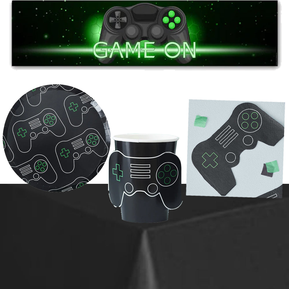Gamer Tableware Party Pack for 8 with FREE Banner!