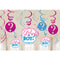 Gender Reveal Hanging Swirl Decorations- Pack of 12