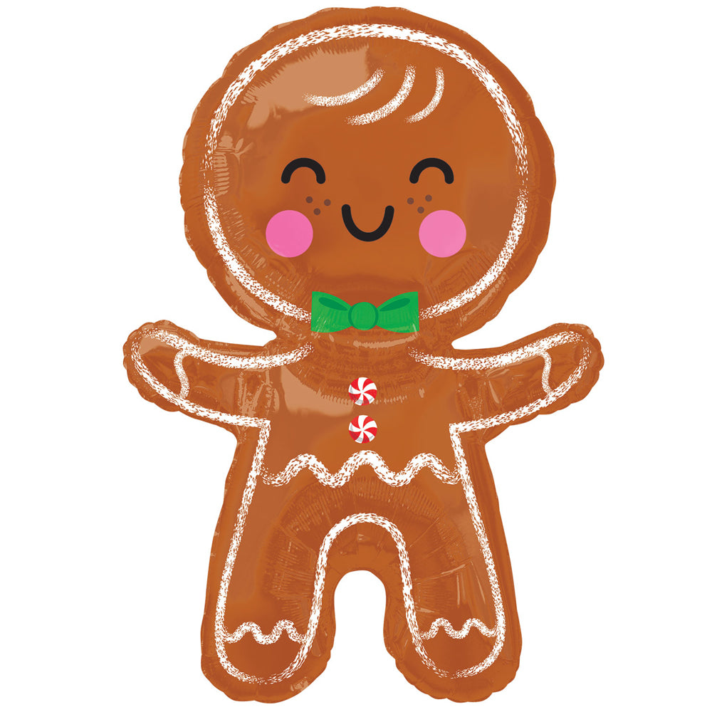 Happy Gingerbread Man Foil Balloon - 31"