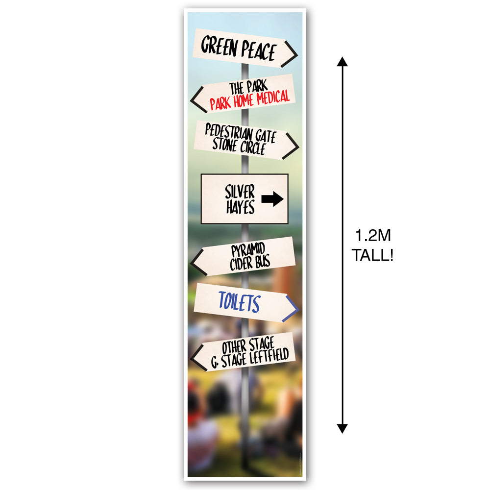 Music Festival Signpost Portrait Wall & Door Banner Decoration - 1.2m ...